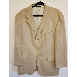 Brooks Brothers Mens 100% Linen‎ Blazer USA Size 43R Partially Lined Jacket Vtg